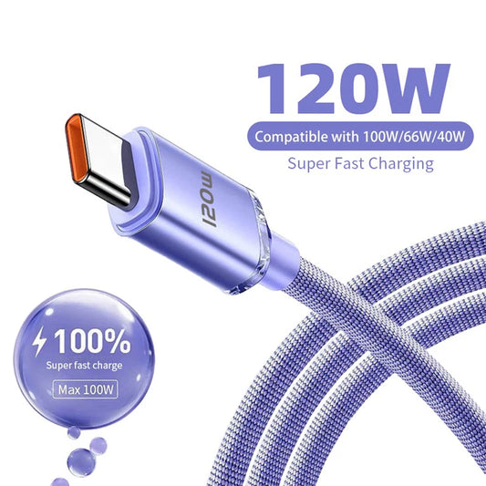 120W PD Type C Cable Super Fast Charger Cord Quick Charge USB C Cables Phone Charger For Samsung Xiaomi Huawei - covers4phones