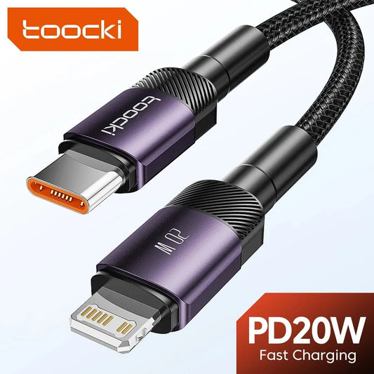 Toocki PD 20W USB C To Lightnin Cable For iPhone 15 14 13 12 11 Pro XS 8 Type C To Lightning Cable Data Wire Fast Charging Cable - covers4phones