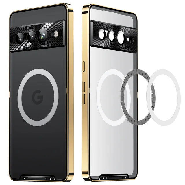 Metal Magnetic Magsafe Case For Google Pixel 7 Pro Aluminium Alloy Camera Lens Glass Film Cover For Pixel 7 pixel7 Pro Case Etui