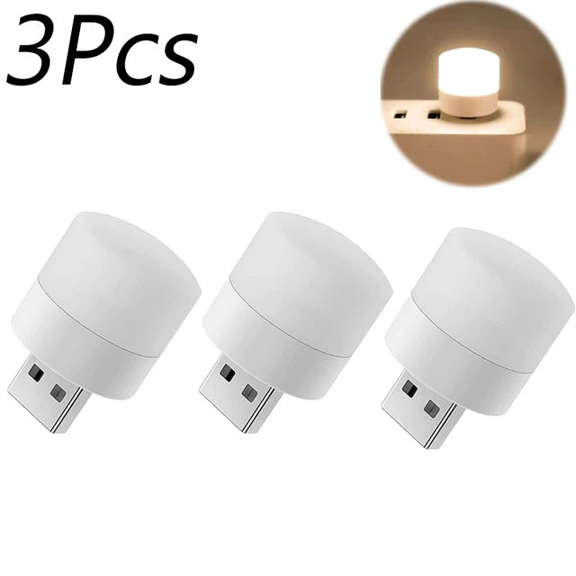 1/10Pcs Mini USB Night Light Warm White Eye Protection Book Reading Light USB Plug Computer Mobile Power Charging LED Night Lamp - covers4phones