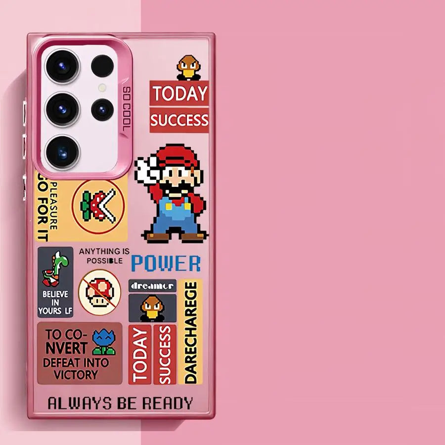 S-Super Marios Phone Case for Samsung Galaxy S24 S25 Ultra S20 S21 FE S23 Ultra S22 Plus S20 FE S24 Soft Cover