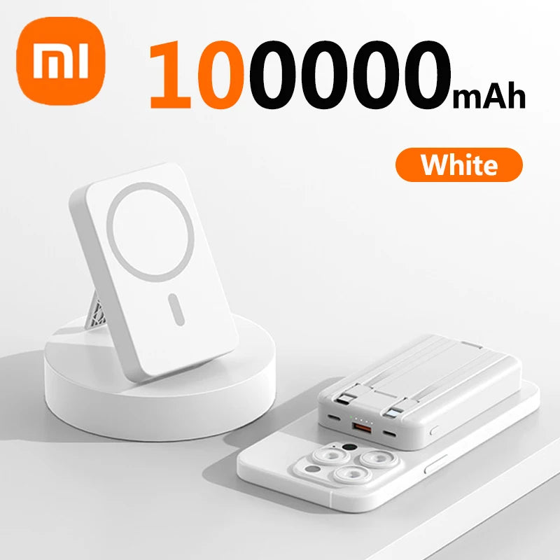 Xiaomi 100000mAh Power Bank Magnetic Wireless Fast Charging External Battery Pack Type-C Powerbank For IPhone16 Xiaomi SAMSUNG