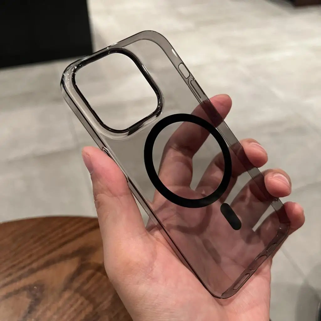 Ultra Thin Transparent Hard PC Case for iPhone 16 15 14 Plus 13 12 11 Pro Max For Magsafe Wireless Charge Magnetic Clear Cover