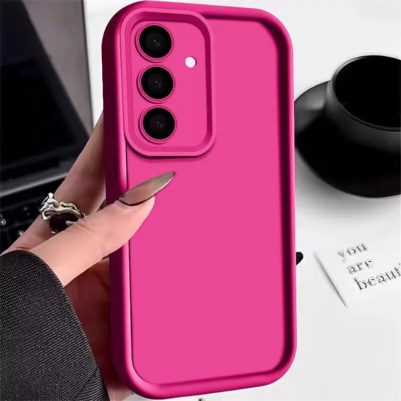 Soft TPU Case For Samsung Galaxy A55 A54 A53 A35 A15 A16 A25 5G S24 S23 S22 S25 Ultra S23 FE Candy Color Silicone Phone Cover - covers4phones