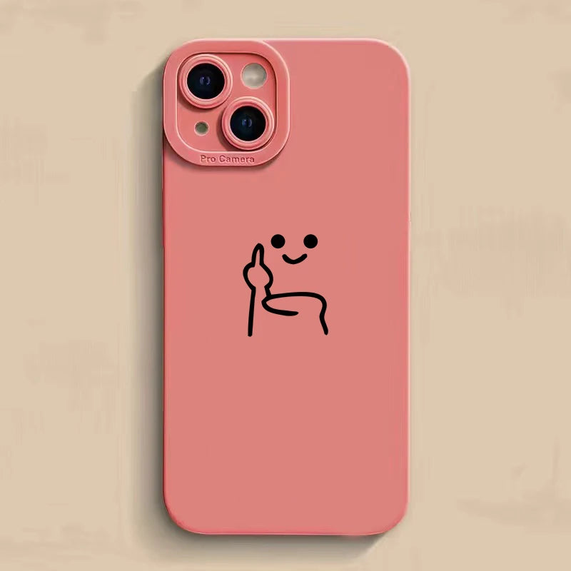 Cartoon Red Man Phone Case For iPhone 15 14 13 12 11 Pro Max Mini X XR XS 7 8 Plus SE Shockproof Soft Back Cover - covers4phones