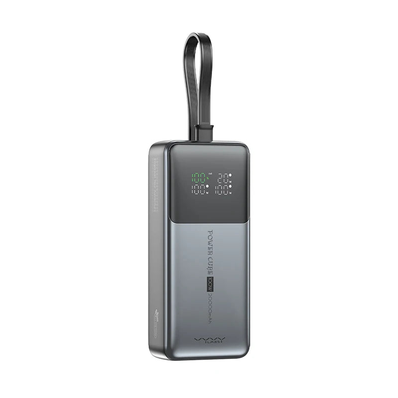 VYVYLABS 20000mAh CCC Power Bank 100W Digital Display Fast Charging Powerbank Portable External Battery With Cable For iPhone 17