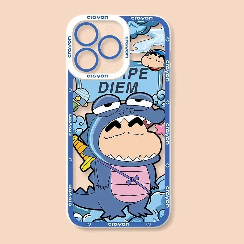 Cute C-Crayon S-ShinChan Case For Samsung Galaxy S24 S23 S22 Ultra S21 S20 FE Note 20 10 Plus A15 A25 A35 A55 Soft Silicone Capa - covers4phones