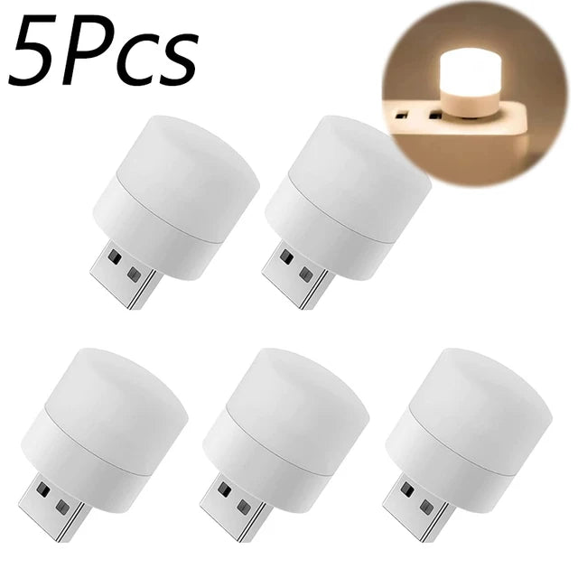 1/10Pcs Mini USB Night Light Warm White Eye Protection Book Reading Light USB Plug Computer Mobile Power Charging LED Night Lamp - covers4phones