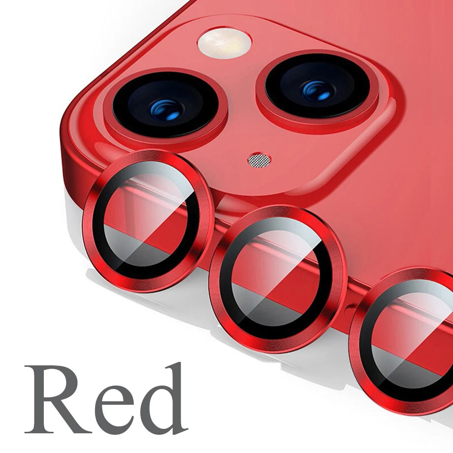 Camera Lens Protector For iPhone 11 12 13 14 15 Pro Max Mini 9H Tempered Glass Screen Protector Cover Film 14/15 Plus Metal Ring - covers4phones