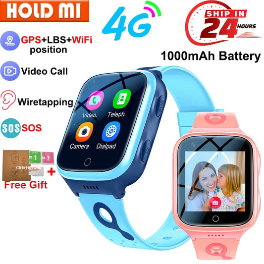 Big Sale 1000mAh Kids Smart Watch 4g GPS WiFi Phone Watch Video Call Tracker Location SOS Call Monitor Children Gifts Smartwatch - covers4phones