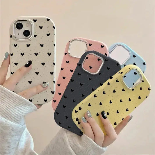 Case For Samsung Galaxy S24 S23 Ultra Plus S20 S21 FE A54 A35 A14 A15 A32 A52 A52S A05 A05S A23 A24 A25 Cover Love Heart Plating - covers4phones