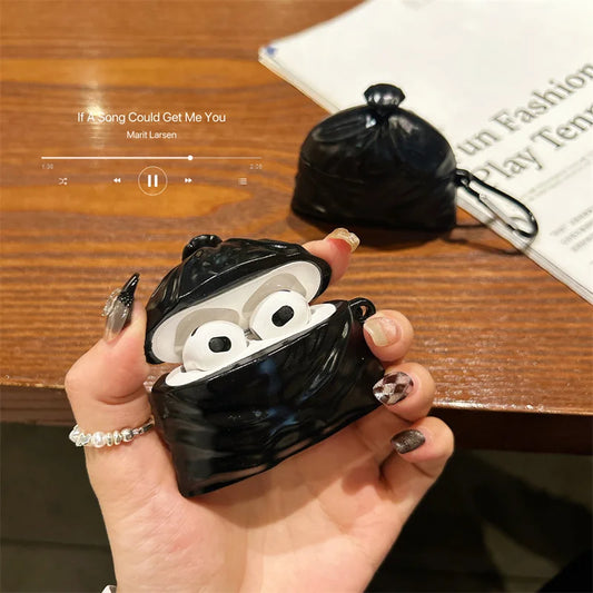 3D Garbage Bag Creativity Earphone Cover for AirPods 4 2024 Wireless Headphone Protective Case for AirPods Pro 2 1 2 3 Cover - covers4phones