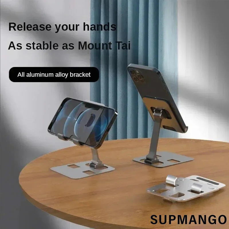 Universal Aluminum Alloy Portable Tablet Holder Mount For iPad Adjustable Flexible Folding Lazy Desktop Live Mobile Phone Stand - covers4phones