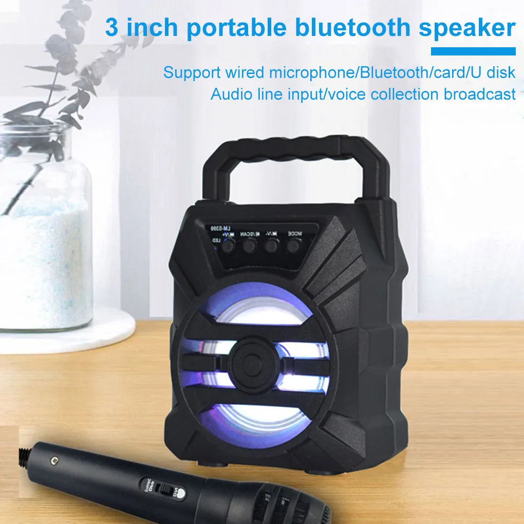 500mAh Bluetooth speaker Sound box high power bluetooth speakers TF Udisk karaoke handheld sound subwoofers for dancing - covers4phones