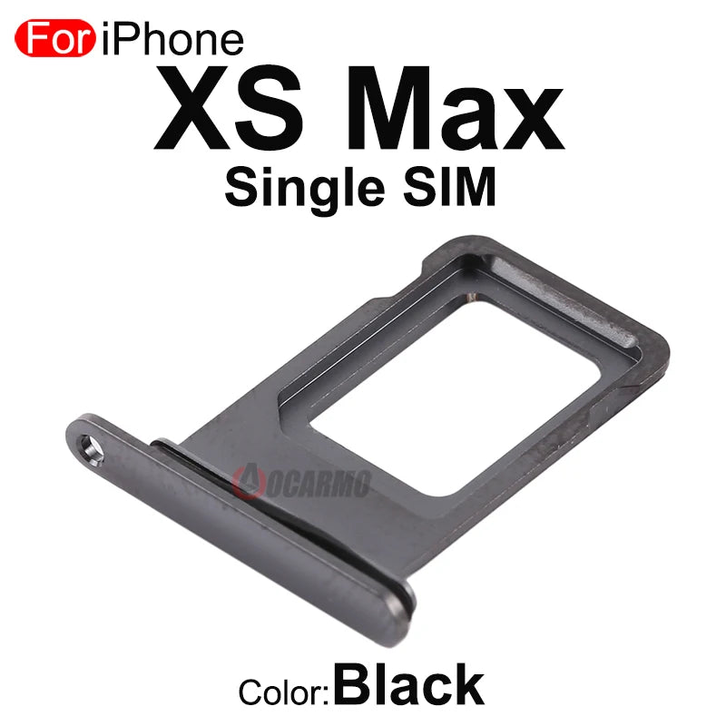1Pcs/Lot For Apple iPhone X XS Max SIM Card Tray Stainless Steel Drawer Holder Single Dual Slot Replacement Parts - covers4phones