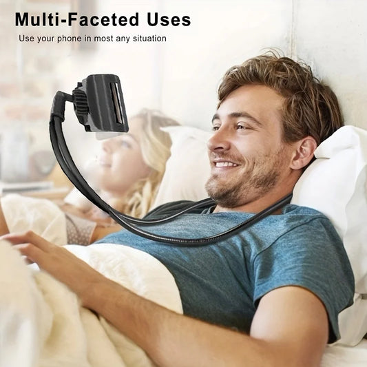 1pc, 360-Degree Rotating Phone Stand, Desktop Live Streaming Tablet Stand, Lazy Collar Stand, Neck Hanging Stand - covers4phones