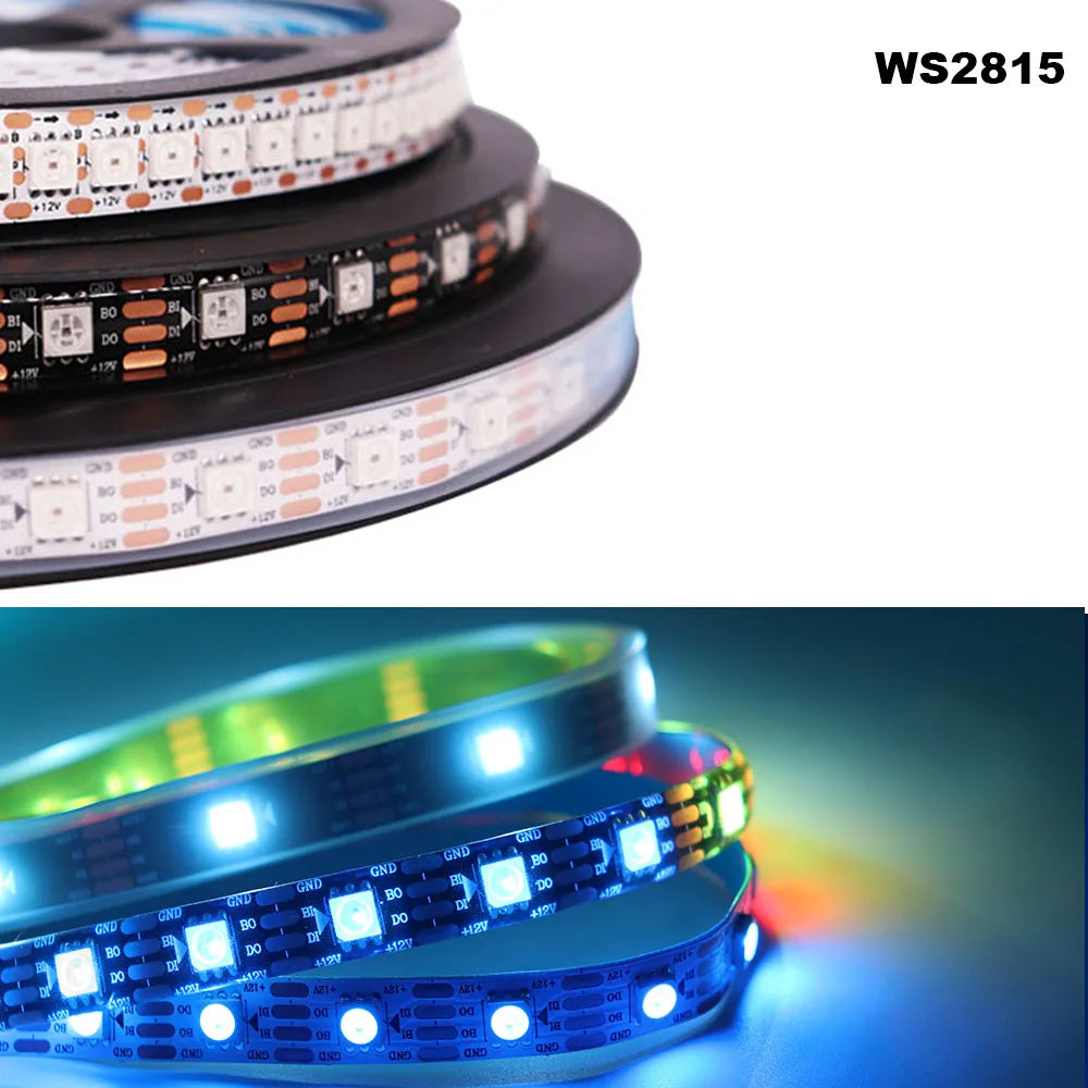 WS2812B WS2811 WS2815 WS2813 RGBIC LED Strip WS2812 30/60/144Pixels/Leds/m Individually Addressable Smart Tape Light DC5V/12V
