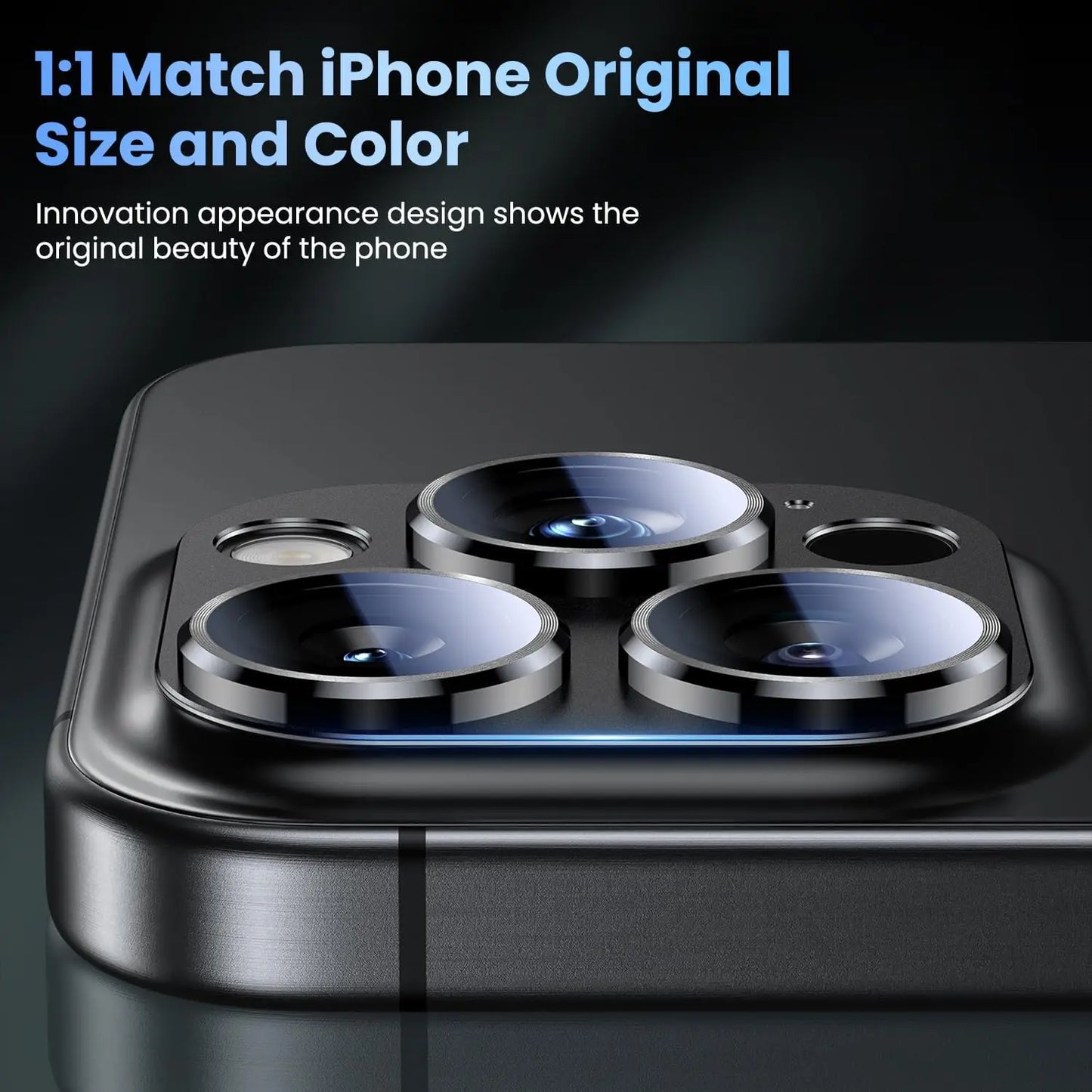 Titanium Black Camera Lens Protector Cover For iPhone 16 Pro Max 15 Plus 14 13 Mini 16Pro 15Pro Protection Phone Accessories - covers4phones