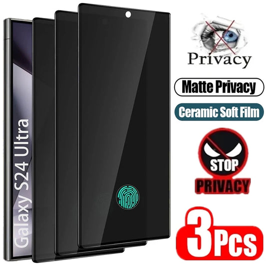 3Pcs Matte Ceramic Privacy Screen Protector for Samsung Galaxy S21 S20 S22 S23 S24 Ultra Note 20 10 S8 S9 S10 Plus Anti Spy Film - covers4phones