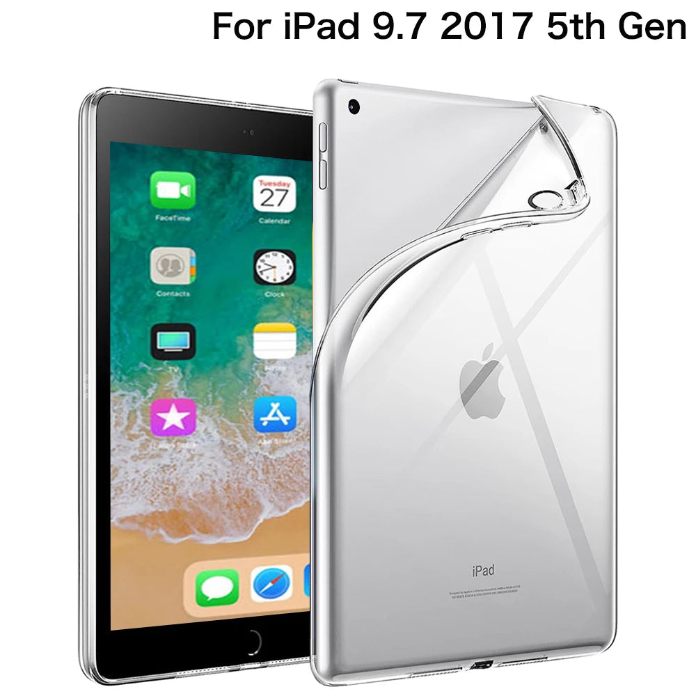 For iPad 10th 10.9 2022 7 8 9th Gen 10.2 Air 5 6 13 Case TPU Silicon Transparent Cover For iPad Pro 9.7 10.5 11 13 Mini 3 4 5 6 - covers4phones