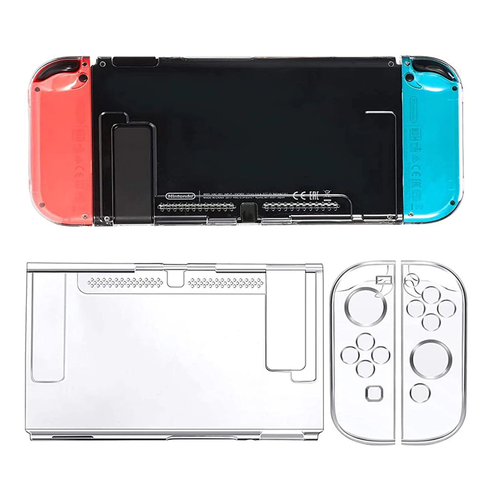 3 In 1 Protective Case Cover Dockable Clear Shock-Absorption Anti-Scratch Protector for Nintendo Switch Tpu Soft Joy-Con Case - covers4phones