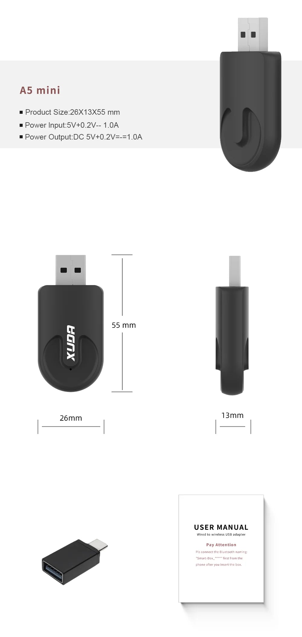 XUDA NEW Wireless CarPlay Android Auto Wireless Adapter Smart Mini Box Plug And Play WiFi Fast Connect Universal For Nissan - covers4phones