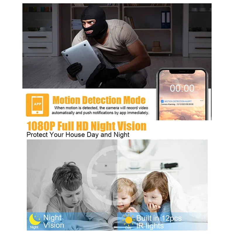 Xiaomi 1080p Mini Camera Home Small Wireless Wifi Cameras Outdoor Upgraded Motion Detection Security Alerts Night Vision Camera - covers4phones