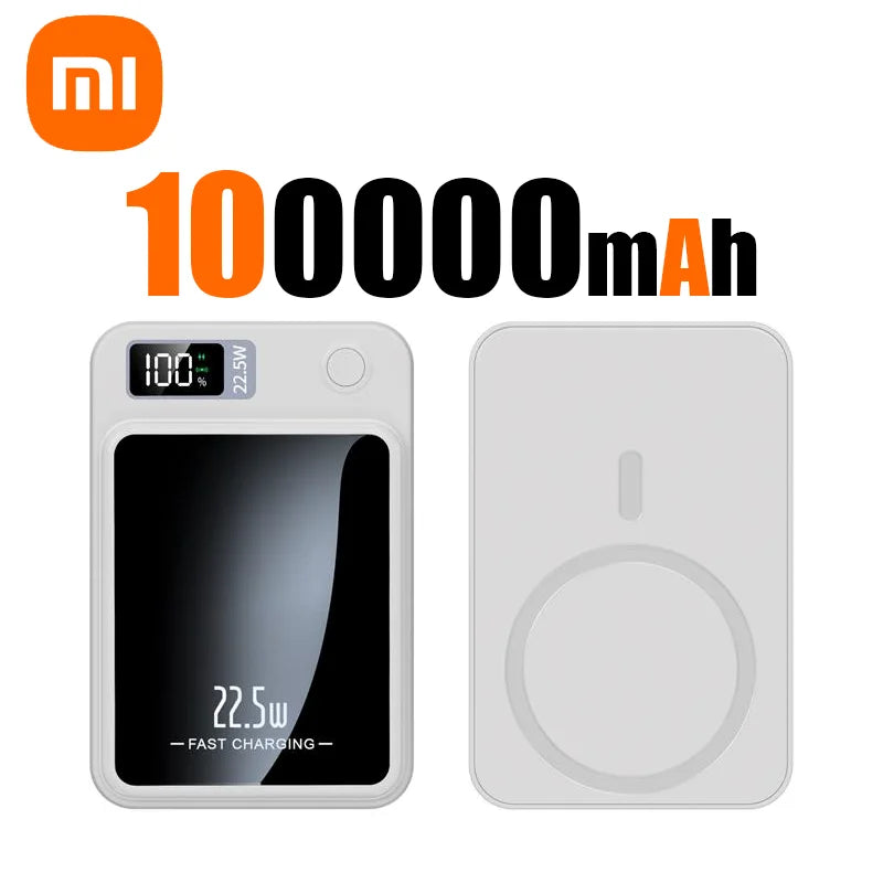 Xiaomi Mijia Magnetic Wireless 100000mAh Power Bank Fast Charger For Magsafe Portable Auxiliary Battery Pack For Iphone Huawei - covers4phones