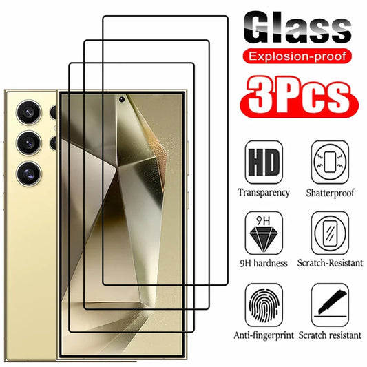 Tempered Glass For Samsung Galaxy S25 S24 Ultra Screen Protector & Camera Film Samsung S24 Ultra Front Glass S25 Plus Film - covers4phones