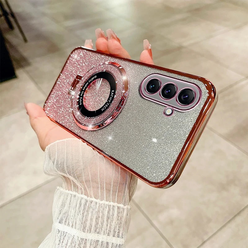 Samsung S24FE Case Luxury with bracket Glitter Case For Samsung Galaxy Note 20 Ultra 10 S24 S23 S22 S21 S10 S9 Plus Case Holder - covers4phones