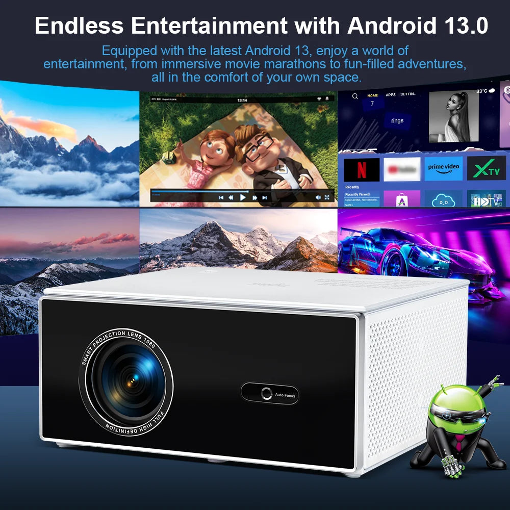 ThundeaL 2K 4K Full HD 1080P Projector TDA7W 2G 32G Android 13 WiFi 6 Home Theater TDA7 Beam Projector for Outdoor Meeting Video - covers4phones