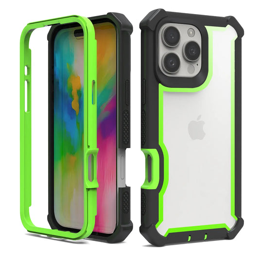 TPU Case for iPhone 11 12 13 14 15 16 Pro Max Rugged Hybrid Transparent Shockproof Armor Hard PC Frame Bumper Silicone Back Case - covers4phones