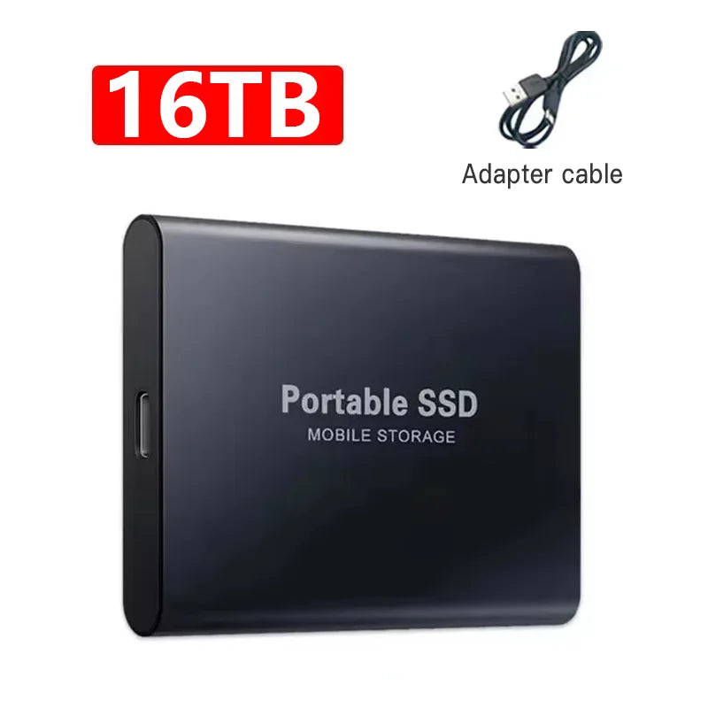 High Speed Portable SSD 1TB 4TB External Hard Drive USB 3.2 Type-C Fast Hard Disk 16TB Mass Solid State Drive for Laptop/PC/MAC