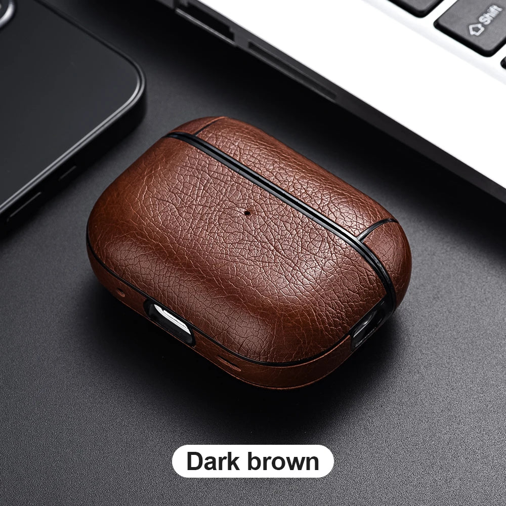 For Airpods Pro 2 Case Leather Business Earphone Case Headset Shell Headphone Cover For Apple Air Pod 3 Pro 2nd Generation USB C - covers4phones