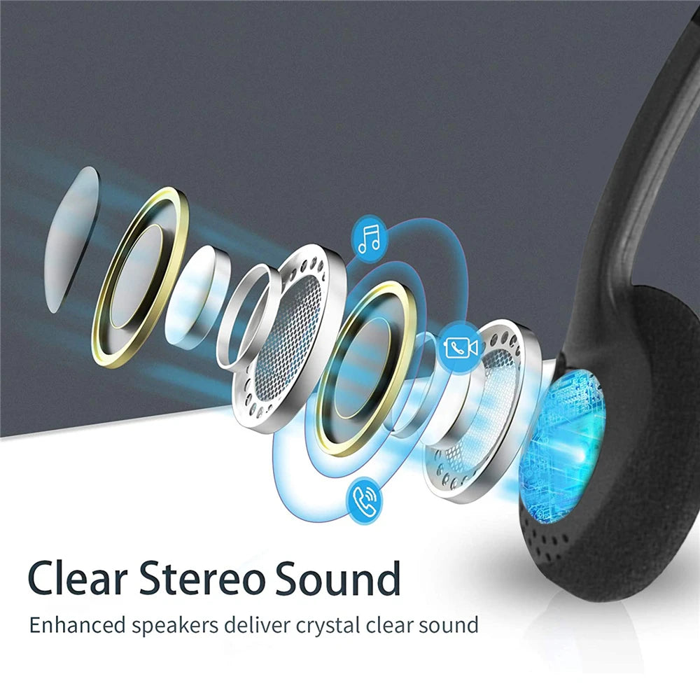 3.5mm Wired Headphones With Noise Cancelling Mic Universal USB Stereo Headset Adjustable Headband Helmet For PC Laptop Computer - covers4phones