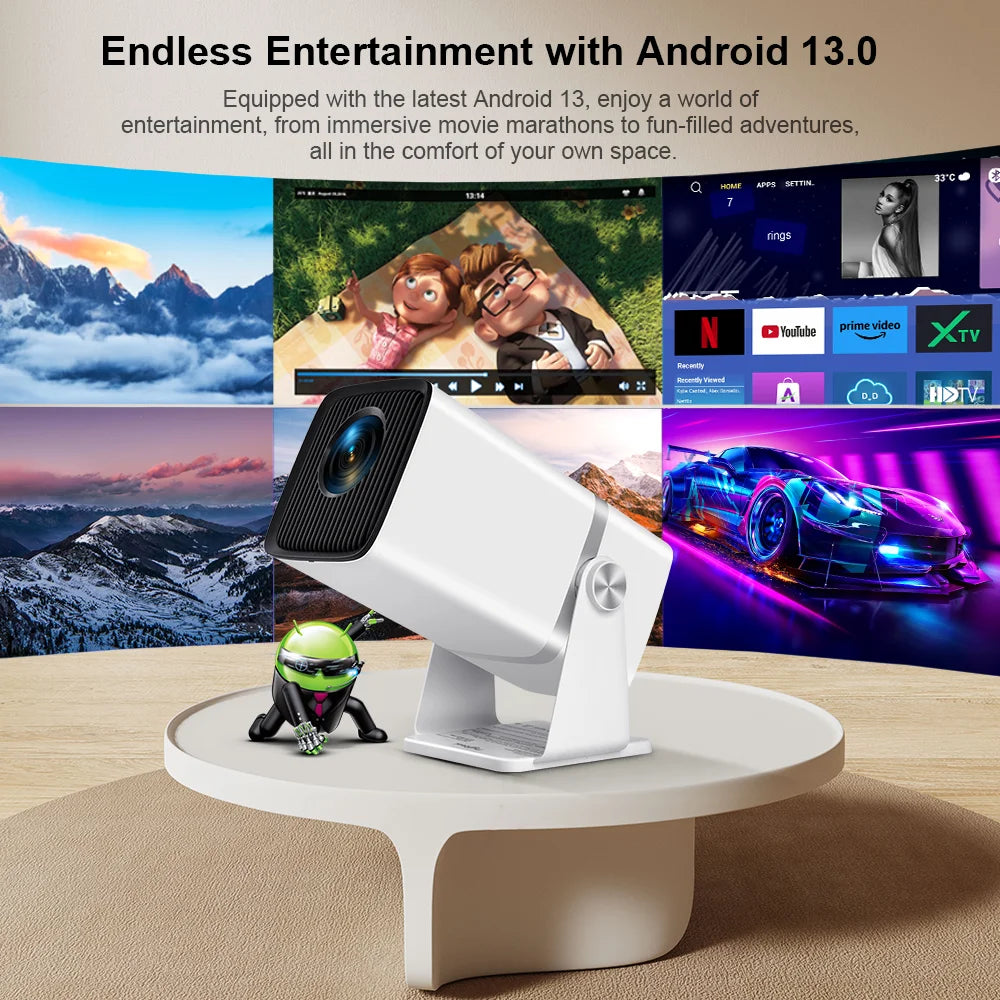 ThundeaL 4K Full HD Projector FHD TD80W Android WiFi 3D Home Theater TD80 Portable Beam Projector Meeting Video Movie PK HY320 - covers4phones