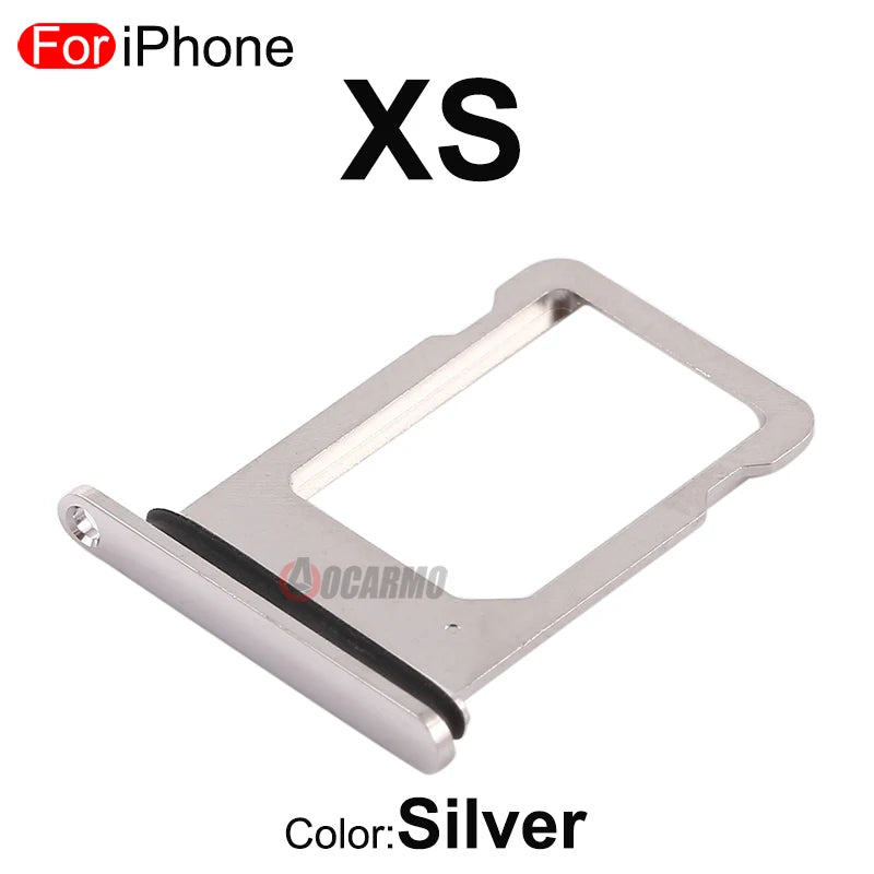1Pcs/Lot For Apple iPhone X XS Max SIM Card Tray Stainless Steel Drawer Holder Single Dual Slot Replacement Parts - covers4phones
