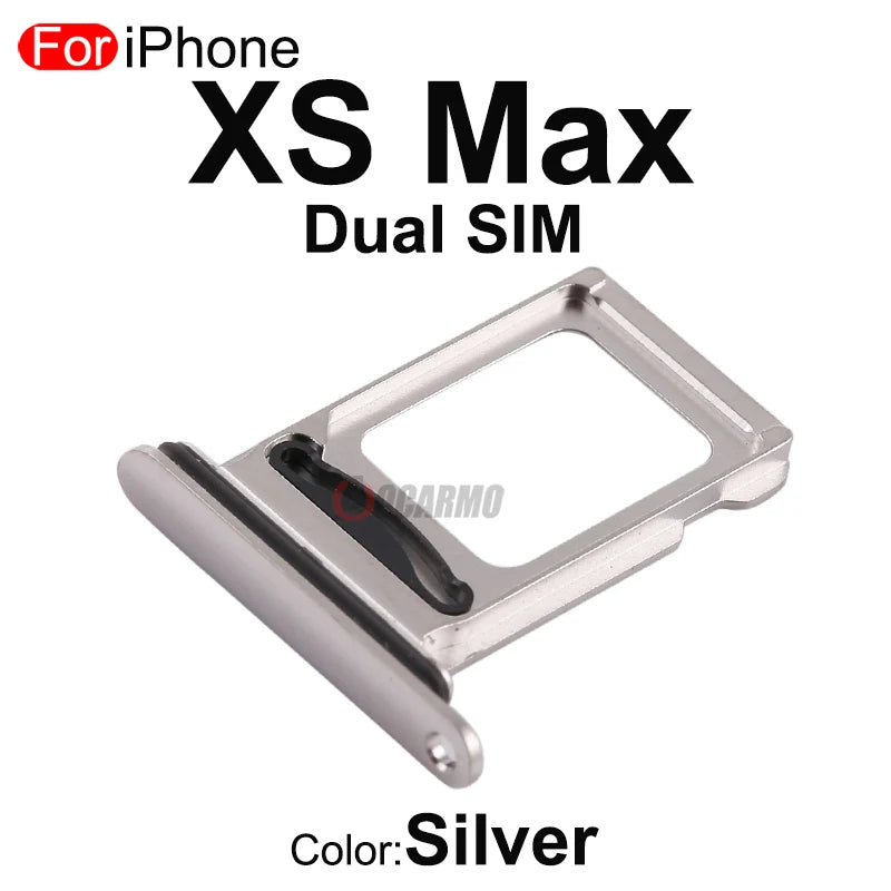 1Pcs/Lot For Apple iPhone X XS Max SIM Card Tray Stainless Steel Drawer Holder Single Dual Slot Replacement Parts - covers4phones