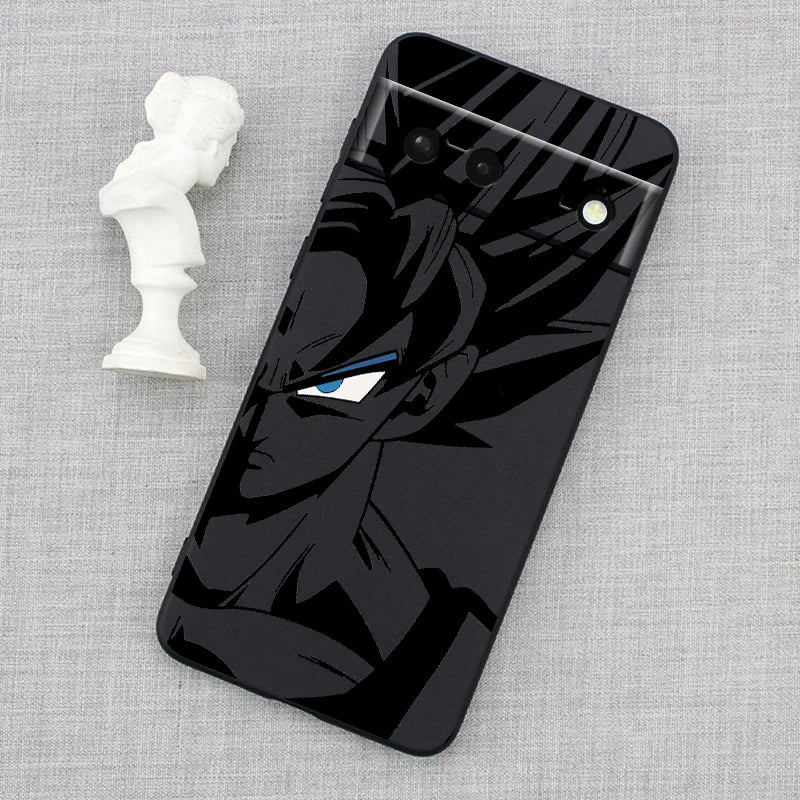 Luxury D-Dragon Ball Art Goku For Google Pixel 9 8 7A 7 6A 6 5A 5 4 4A XL 5G Black Silicon Shockproof Shell TPU Phone Case