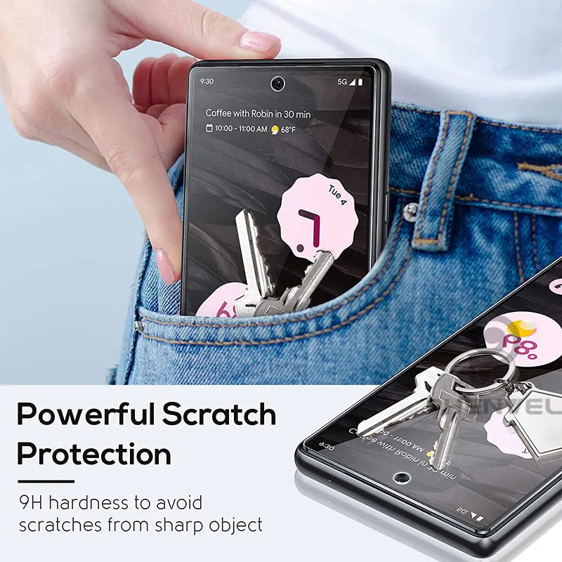 Full Clear Tempered Glass Screen Protector For Google Pixel 8 Pro 7A 6A 7 6 8A 9A 9 Pro XL Anti Shatter Protective Glass