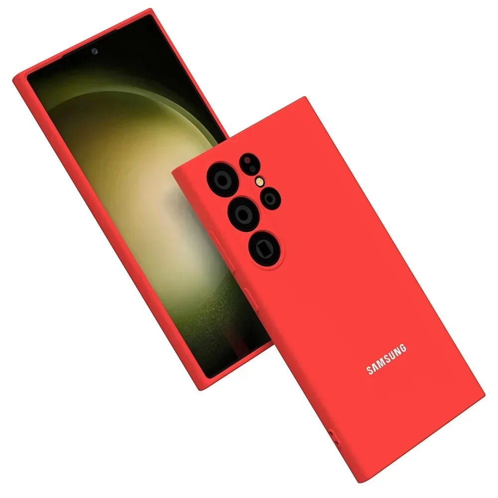 For Samsung S25Ultra S24Ultra Case Soft Liquid Silicone UltraThin Shockproof Phone Back Cover For Galaxy S25Plus S25 S24Plus S24