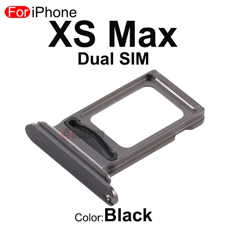 1Pcs/Lot For Apple iPhone X XS Max SIM Card Tray Stainless Steel Drawer Holder Single Dual Slot Replacement Parts - covers4phones