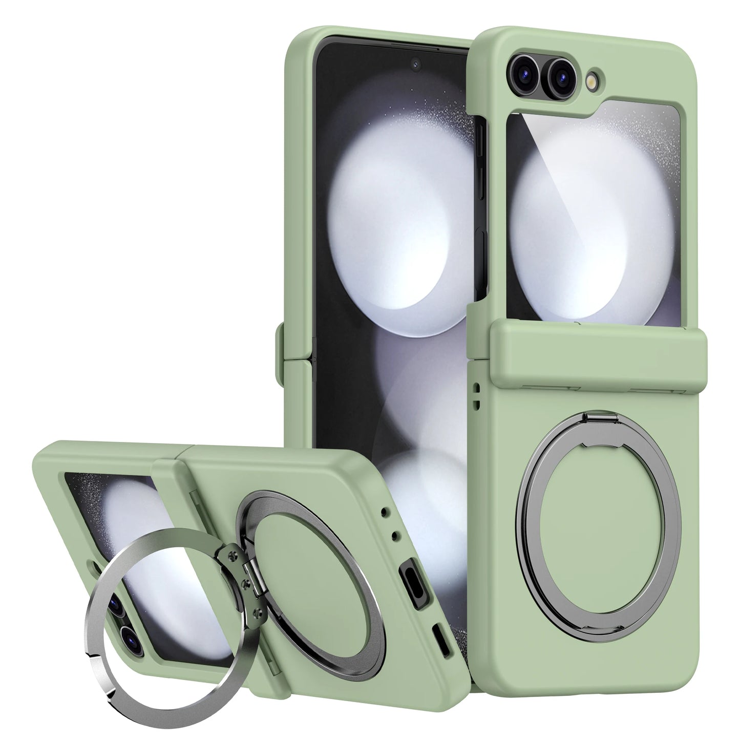 360° Rotating Holder Phone case For Samsung Galaxy Z Flip 5 6 Magsafe Wireless charge 360 Degree Ring Magnetic stand Phone Cover - covers4phones
