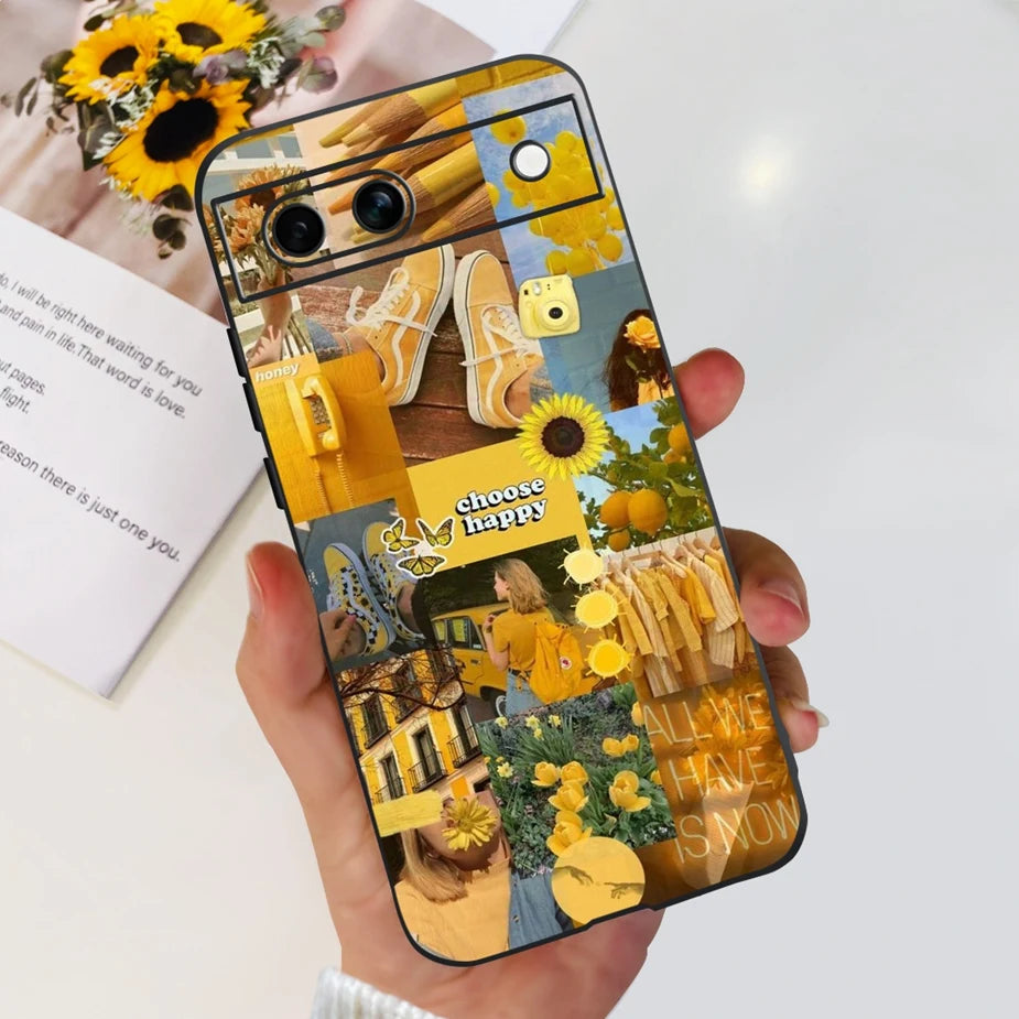 For Google Pixel 8A Case Stylish Painted Cover Soft TPU Shockproof Phone Case For Google Pixel 8 Pro Pixel8A Fundas Coque Bumper