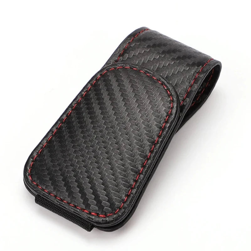 Universal Car Auto Sun Visor Eyeglass Hanger Clip Leather Glasses Holder Magnetic Multi-Function Automobile Accessories Storage - covers4phones