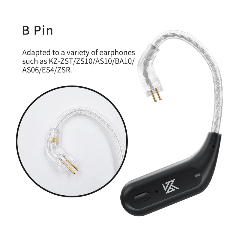 KZ AZ09 Wireless Upgrade Cable Bluetooth 5.4 Noise Reduction Bluetooth Module Upgrade Cable Ear Hook With Charging Case For ZS10 - covers4phones