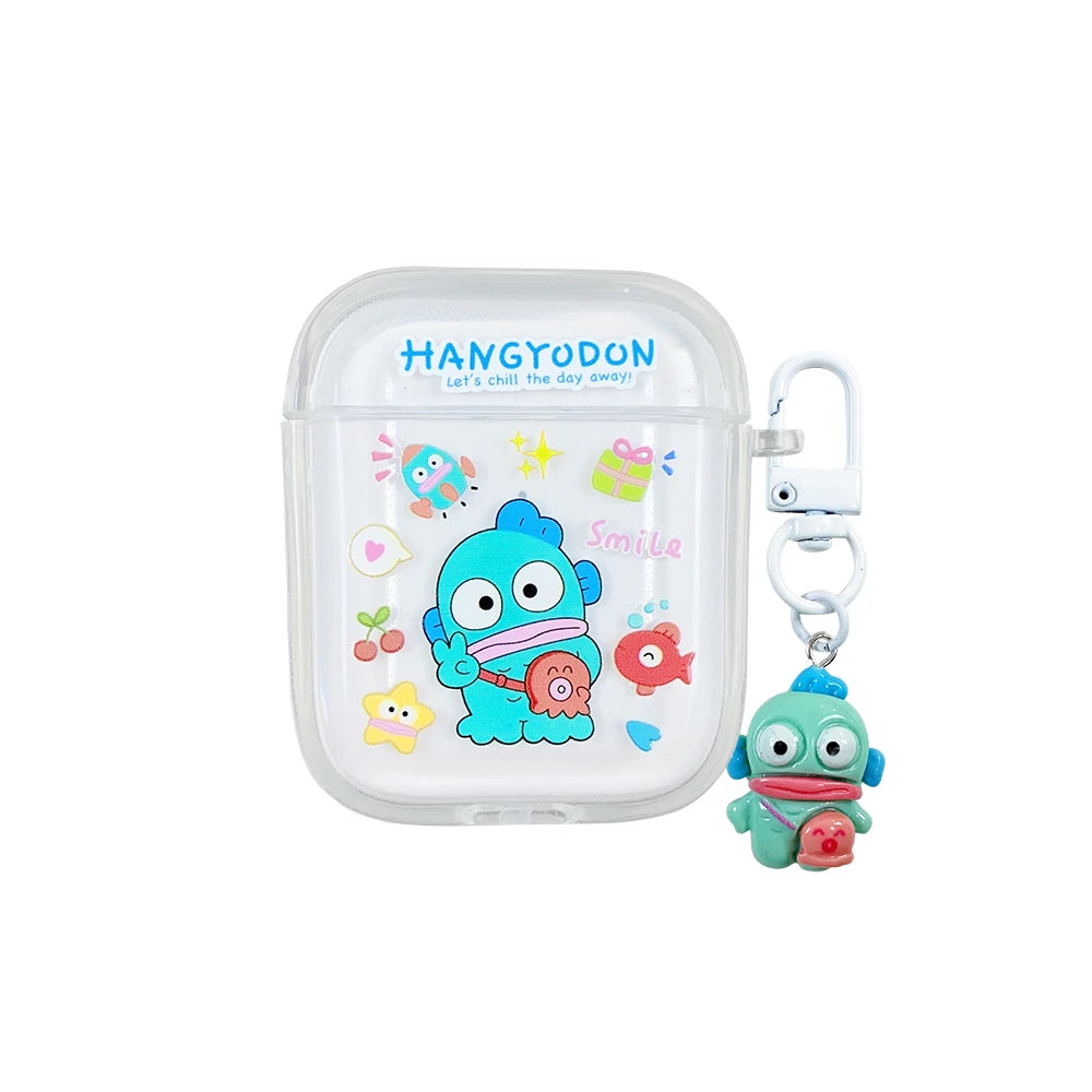 TPU Wireless Charge Headphone Case For Airpods 4,1,2,3,Pro,Pro2 Earphone Soft Cover With Hook Pochacco Cute Cartoon