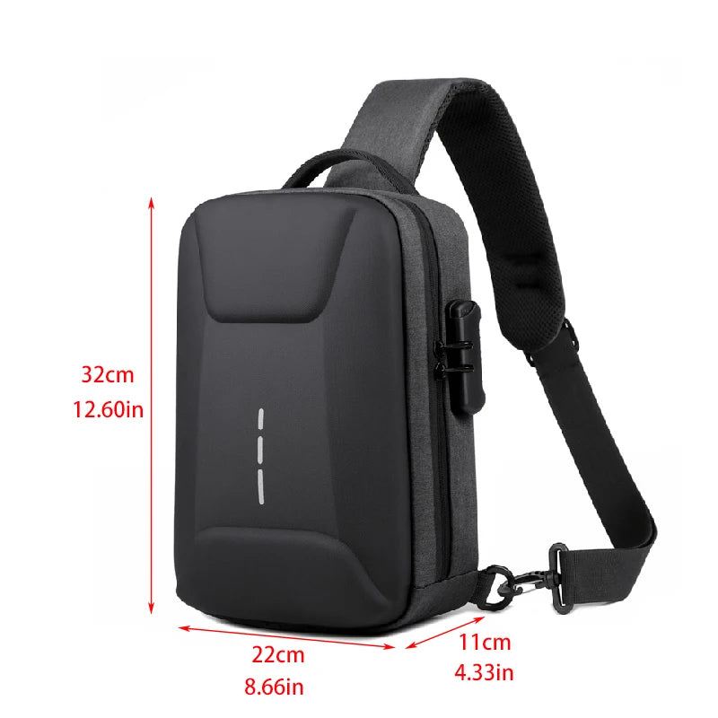 Anti-theft Combination Lock Chest Packs With USB Charging Port Fashion Business Men's Crossbody Bag Travel Storage Shoulder Bag