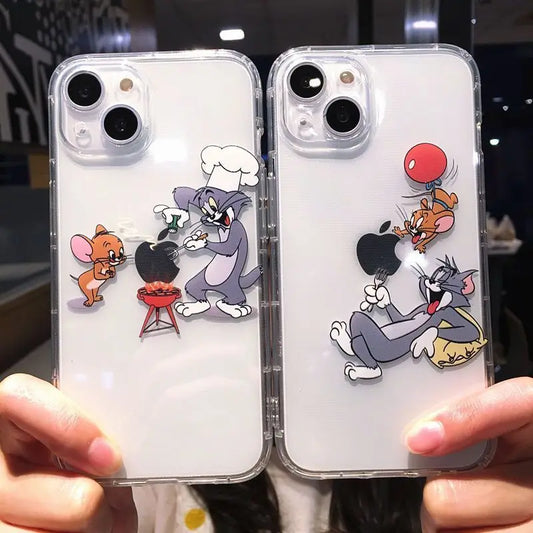 Tom And Jerry Bake Naughty Phone Case For iPhone 16 15 14 13 12 11Pro Max XS Max XR 7 8 Plus Y2K Kawaii Soft Silicone Cute Cover - covers4phones