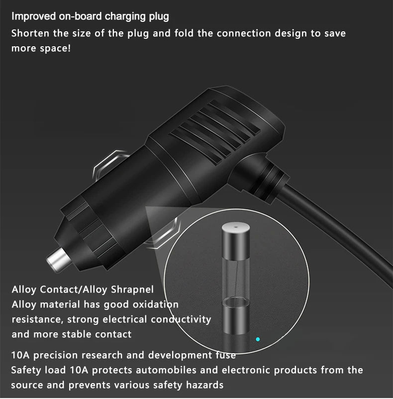 Car Charging Adapter One Tow Three Conversion Head with USB+PD Extended High Power 12V24V Universal Model - covers4phones